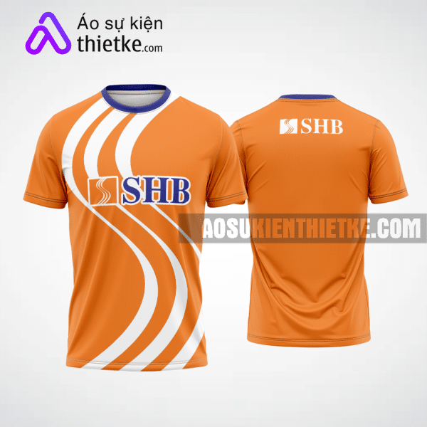 Mẫu áo thun sự kiện quảng cáo Ngân hàng MHB Bank màu cam tự thiết kế ASK18