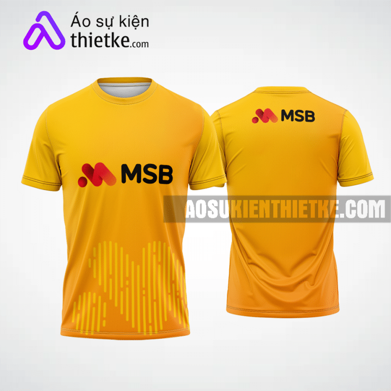Mẫu áo thun sự kiện quảng cáo Ngân hàng MSB Bank màu cam tự thiết kế ASK17