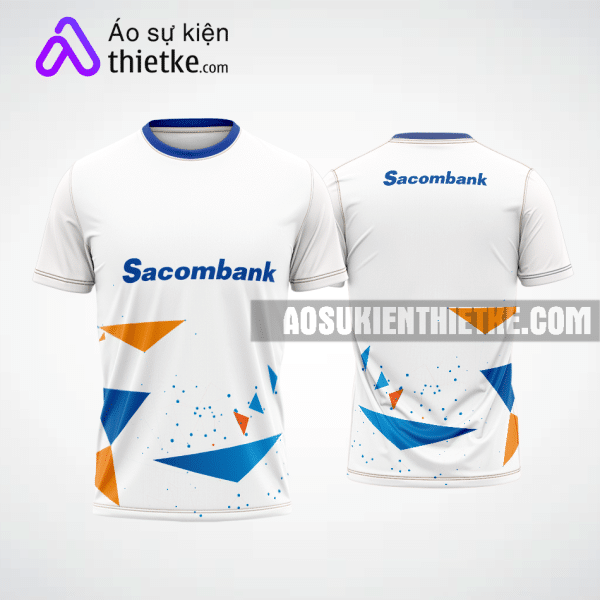 Mẫu áo thun sự kiện quảng cáo Ngân hàng Sacombank màu xanh dương tự thiết kế ASK15