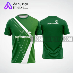 Mẫu áo thun sự kiện quảng cáo Ngân hàng Vietcombank màu xanh lá tự thiết kế ASK7